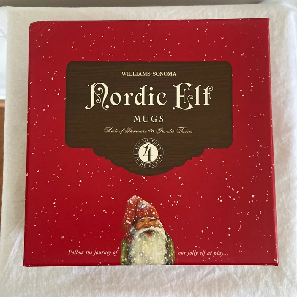 Williams Sonoma Set of Four Nordic Elf Mugs